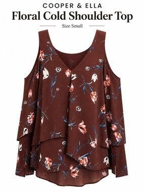Cooper & Ella Blouse Small Chic Lightweight Top Casual Dressy